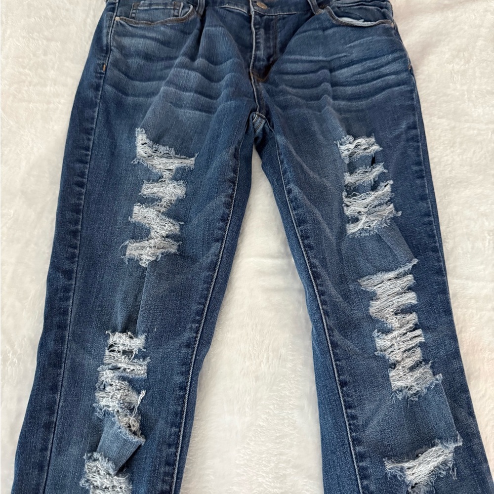 PACSUN Denim Stretch Skinny Distressed Jeggings Jeans 27 - Picture 2 of 8